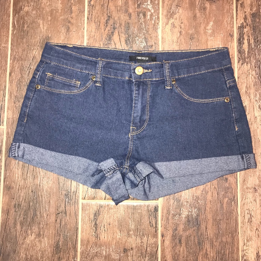 Forever 21 dark jean shorts